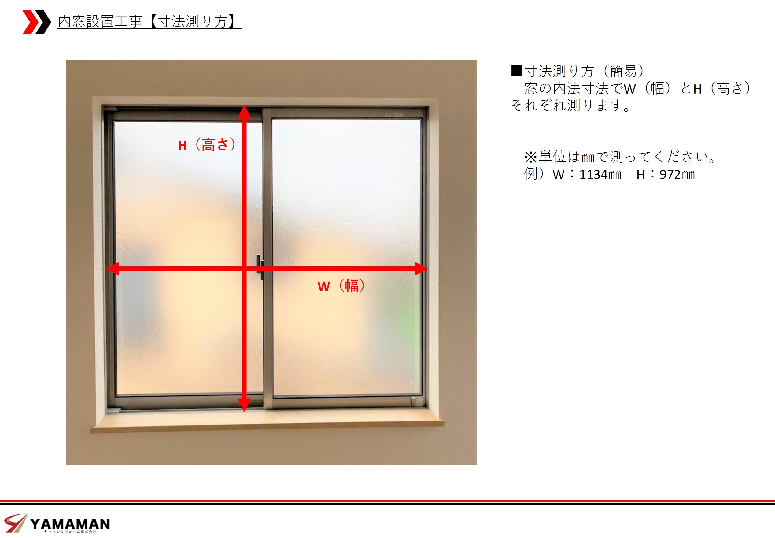 窓の寸法の測り方