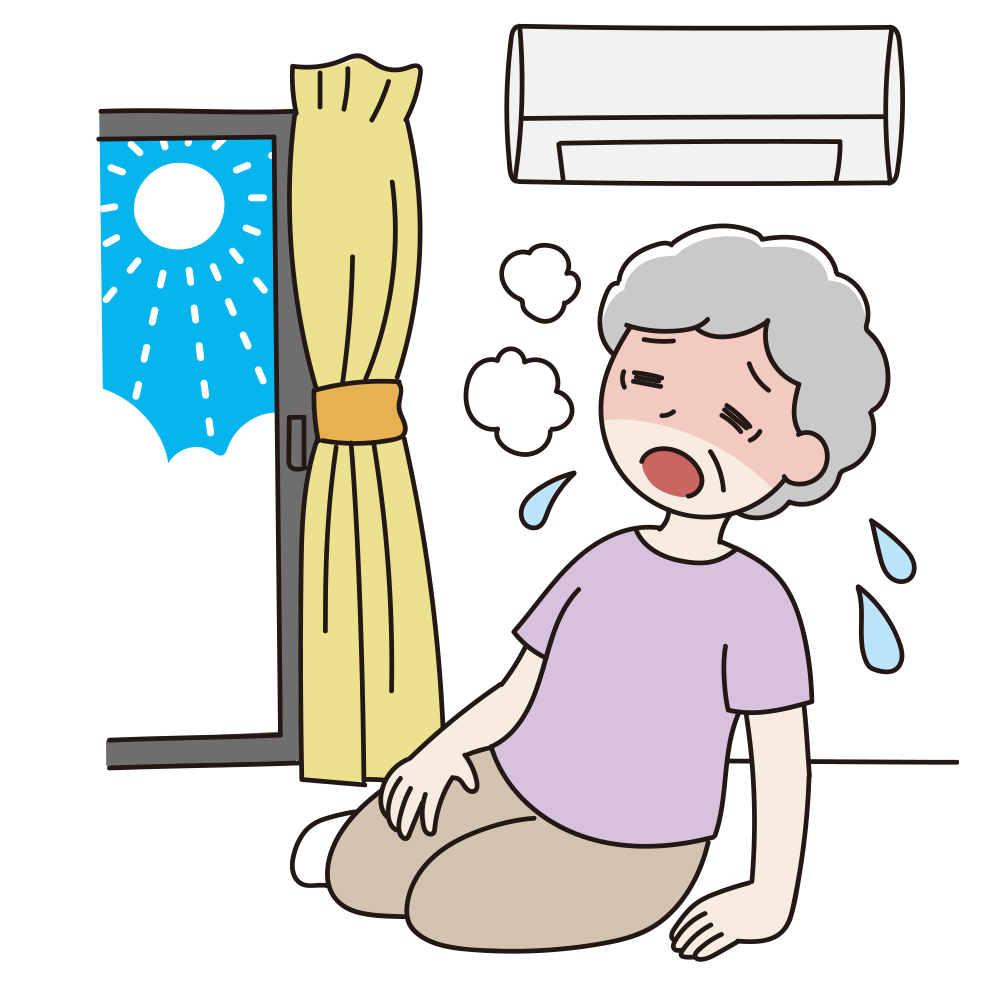 高齢者の熱中症のイラスト